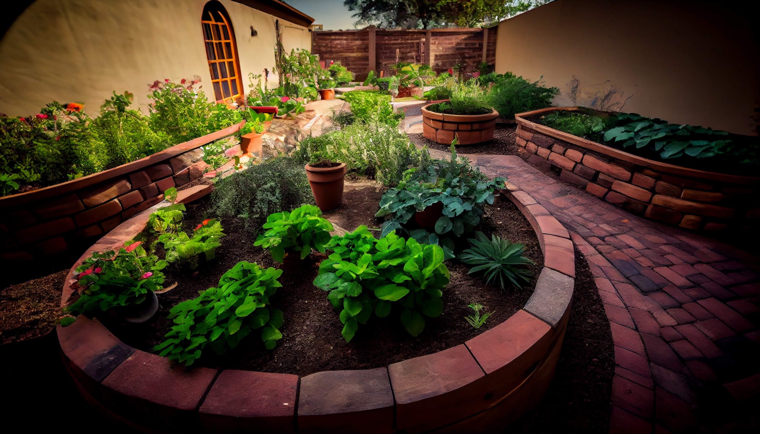 Raised bed patio garden