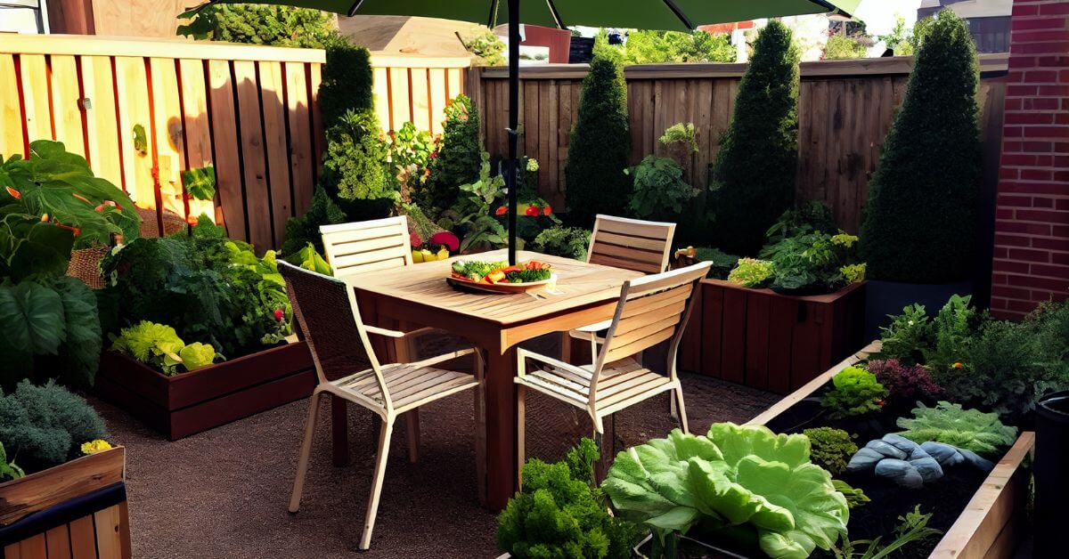 Rustic Raised Bed Patio Garden